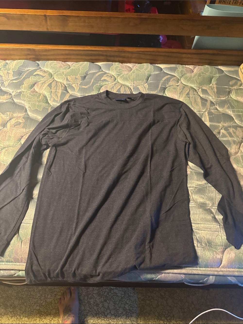 croft & barrow Men's Long-Sleeve Crew Neck Shirt - Charcoal Gray